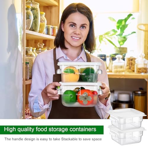 FoldTier 2 Pcs Square Food Storage Containers, White, 2 Qt