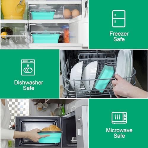 Sudaya 12 Pack Collapsible Food Storage Containers With Lids, Collapsible Storage Containers Sets Silicone Collapsible Bowls For Camping, RV Accessories, Travel Trailer Must