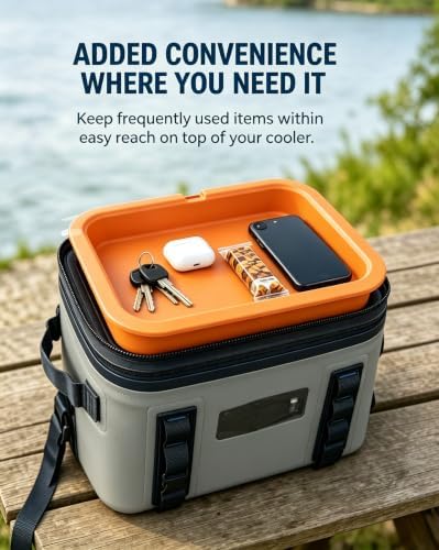 Upper Tray Insert Compatible with YETI Hopper Flip 12 Soft Cooler Organizer, Raised Upper Storage Shelf with Finger Opening for Snacks and Small Items, Camping Travel