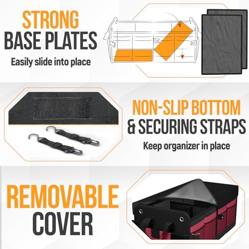 FORTEM Trunk Organizer - Collapsible Car Organizer & Storage Bag for SUVs