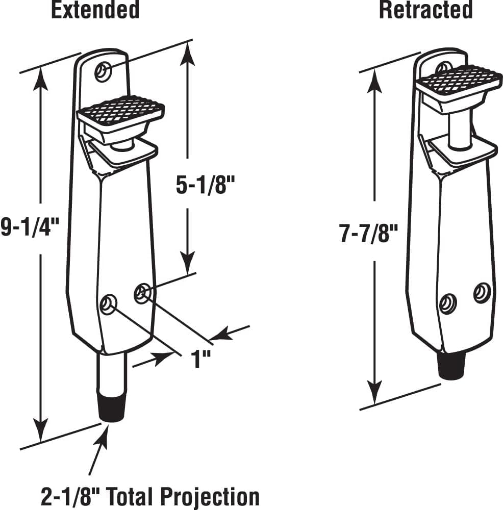 Pacific Doorware Heavy Duty Spring Loaded Step Down Push On Door Holder/Stopper (6, Duronotic)