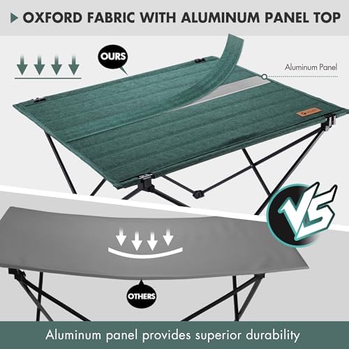 VILLEY Folding Camping Table, Portable Lightweight Table with Carry Bag