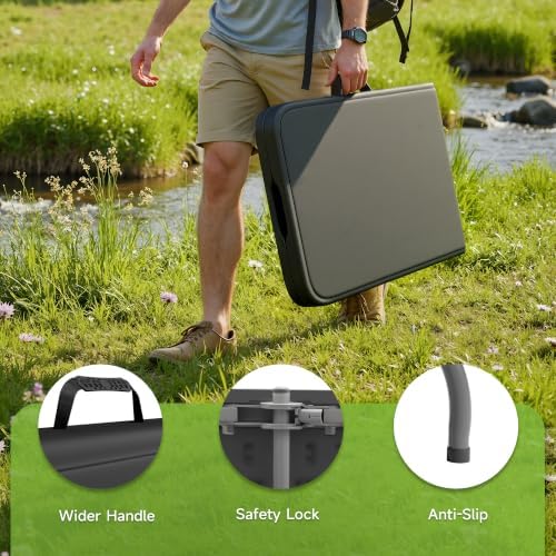 6 Foot Folding Table Black, Sturdy 330LBS Capacity, Reinforced Steel Legs, Foldable with Safety Lock, Portable for Parties, Picnics, Camping, 2 Pack