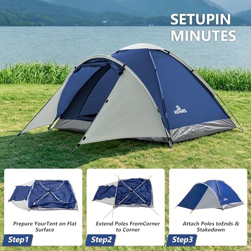 ASFANES Screened Camping Tent, 1-2 Person Waterproof, Haven Tent
