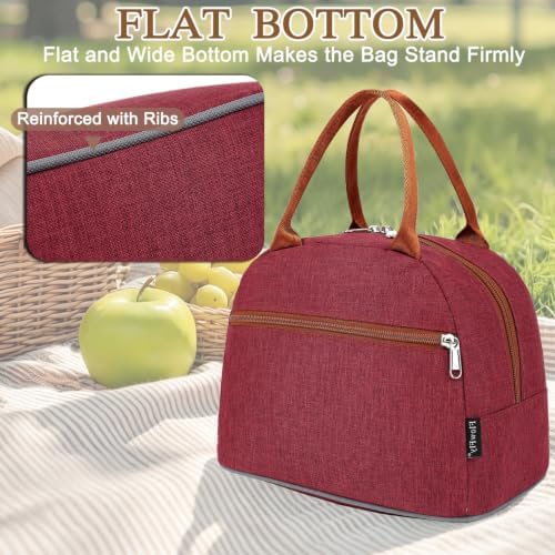 FlowFly Insulated Lunch Cooler Bag - Tote Bag Organizer for Women/Men, Red