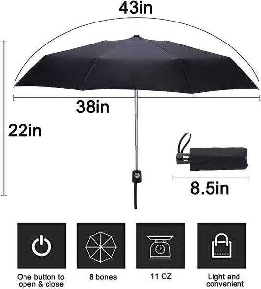 Goothdurs Automatic Mini Travel Windproof Umbrella Compact Auto Open/Close Small Lightweight Folding Rain Umbrellas for Women Men