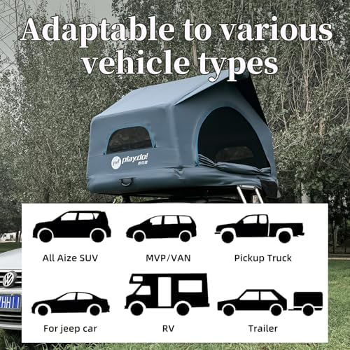 2 Person Inflatable Car Roof Top Tents with Pump and Awning,4 Season Waterproof and Sun Resitant Camping Dome Roof Top Tent Camping Tent for SUV, Truck and Universal Car,Easy Setup