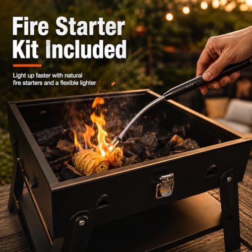 Portable BBQ Charcoal Camping Grill: Tabletop Folding Barbecue Grills