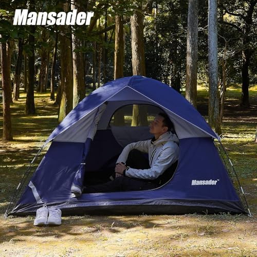 Camping Tent, Waterproof 2/3/4 Person Tents for Camping, Lightweight Easy Set Up Outdoor Hiking Tent Backpacking Tent with Carry Bag, Backpack Tent Suit for Family Beach Hiking Travel