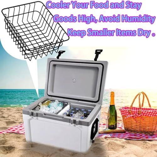 Cooler Basket for RTIC 32QT Ultra-Light Coolers, Stainless Steel Storage Dry-Goods Basket, Keep Smaller Items Dry, Compatible with Ice, Dividers, Locks and Other Accessories.
