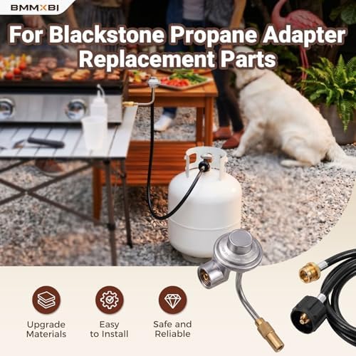 Griddle Regulator with 6FT Propane Adapter Hose for Blackstone 17/22 Inch Tabletop Griddles Gas Regulator Fit for CharBroil 19952085 Propane Regulator for Pit Boss & Member's Mark 22" Griddle Parts