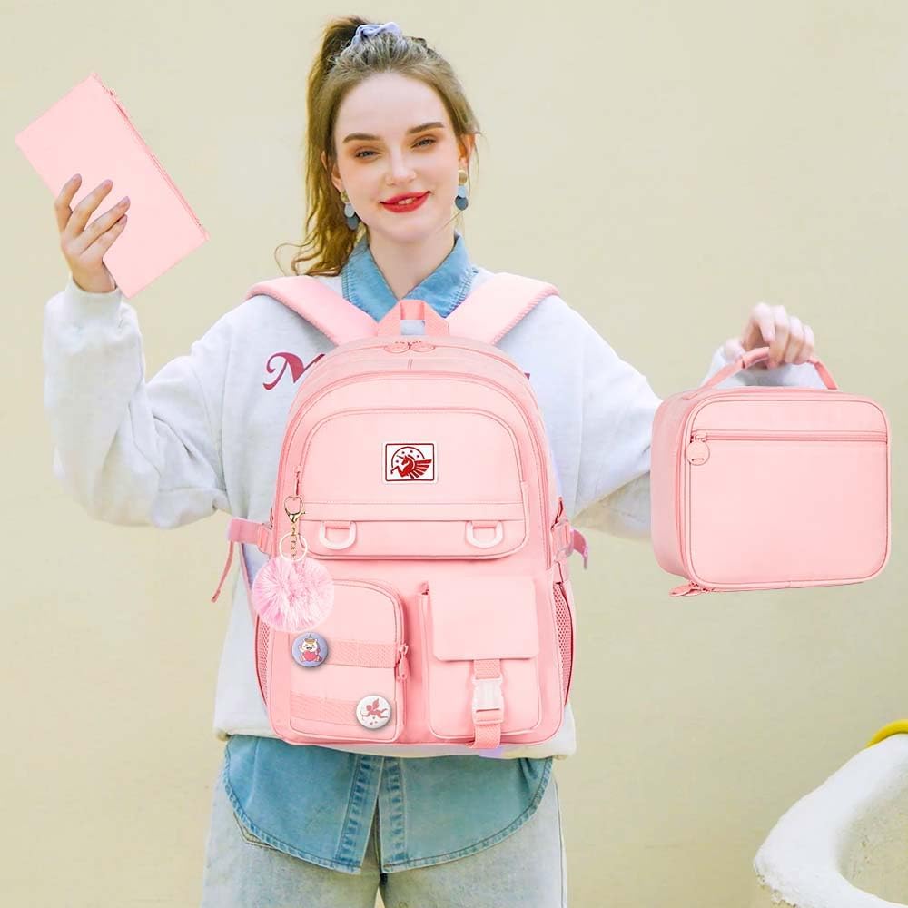 CCJPX Girls Backpack, 16 inch School Laptop Bag College Bookbag, Anti Theft Daypack for Teens Girls Students Women