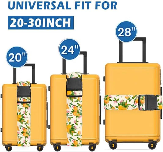Luggage Straps for Suitcases Travel Belt Accessories, Cute Suitcase Strap, Adjustable Luggage Belt Strap, Heavy Duty with Quick-Release Buckle Luggage Strap Cute Orange