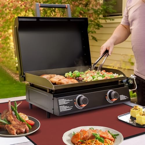 Heat Resistant Mats for Countertop fits Tabletop Grill, 36x24x0.04in, Red