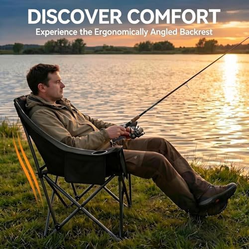 2 Pack Oversized Camping Chair Heavy Duty Padded Lawn chair Support 500 lbs