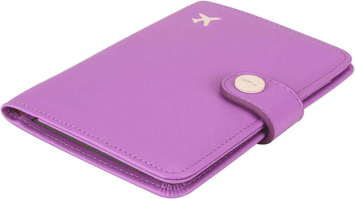 ZOPPEN Passport Holder Women, Passport Cover Travel Wallet Rfid Blocking Passport Wallet Cover Case Travel Essentials Document Organizer, Violet Purple