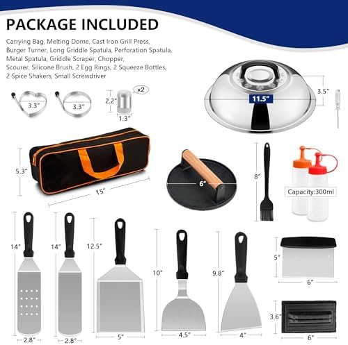 Joyfair 18Pcs Griddle Accessories Kit for Blackstone, (PP Handles)