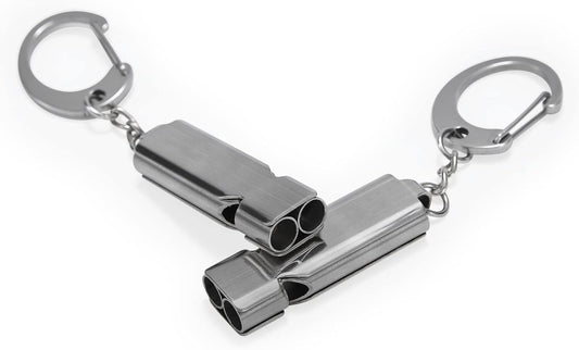 Whistle for Coaches Teachers, Emergency Survival Stainless Steel Whistles 2 Pack with Keychain for Referee Train Hiking Sports Boating Kayak Life Vest Jacket Lifeguard Outdoor Security
