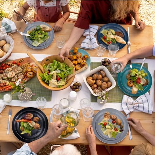 Supernal 32 Pcs Assorted Colors Wheat Straw Dinnerware Set for 8 Camping