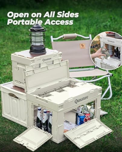 Collapsible Camping Storage Bin 55L with Lid for Camping Home