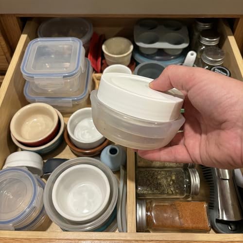 2 Pack Collapsible Silicone Jars, Compact Airtight Food Storage Containers with Lids, Ideal for Kitchen, Camping, and Travel, Clear, 412016-000