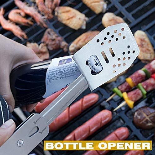 ROXON 4 in 1 Mini Folding BBQ Barbecue Combo Tool (Grey)