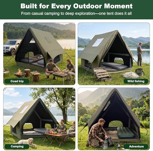 Luxury Inflatable Camping Tent for 1-2 Person,600D Oxford Air Tent