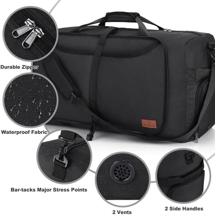 100L Duffle Bag for Travel, Extra Large Foldable Waterproof Travel Duffel Bags Weekender Overnight Bag for Men and Women with Shoe Compartment