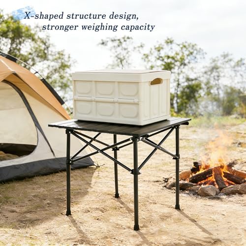 Camping Table with 2 Chairs, Portable Folding Picnic Table Set