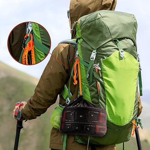 Gutsdoor Camping Cookware Set Camping Gear Campfire Utensils Non-Stick Cooking Equipment Lightweight Stackable Pot Pan Bowls with Storage Bag for Outdoor Hiking
