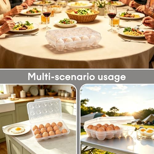 15 Grid Egg Storage Box for Refrigerator Kitchen Camping RV