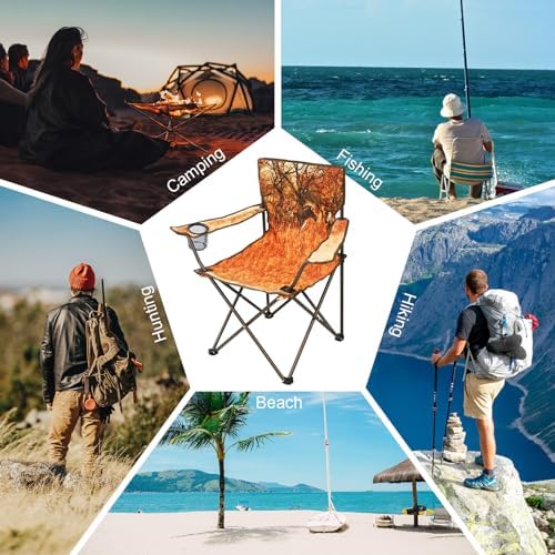 Northroad 2Pack Folding Camping Chairs Portable Animal Print Collapsible Hunting Chair for Outdoor Travel, Patio, Beach, Fishing - Zebra