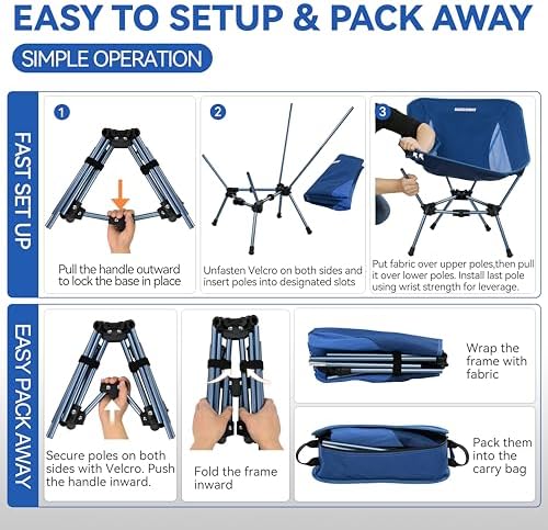 MARCHWAY Lightweight Folding Camping Chair, Portable, Compact and Sturdy
