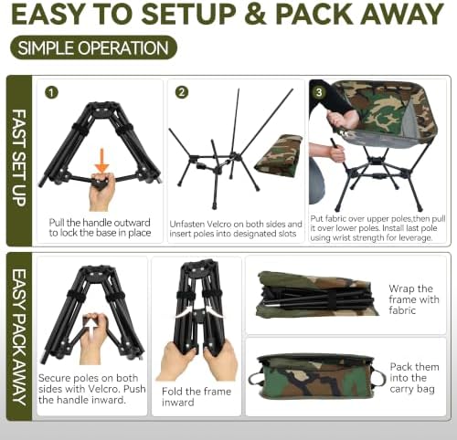 MARCHWAY Lightweight Folding Camping Chair, Portable, Compact and Sturdy