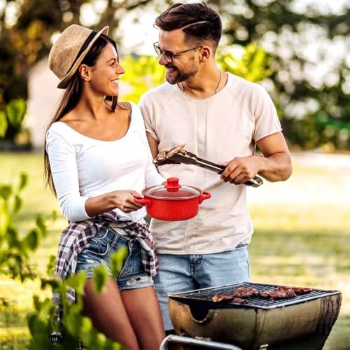 13 Piece Cookware Set Portable Lightweight Cast Iron Pots and Pans Set