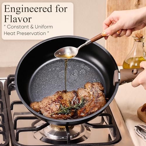 CAROTE 33pcs Pots and Pans Set Non Stick, Detachable Handle Cookware, Black