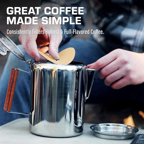 COLETTI Percolator Coffee Pot Filters – Camping Coffee Filter – Disc Coffee Filters For Percolators (Unbleached Paper, 3.3")