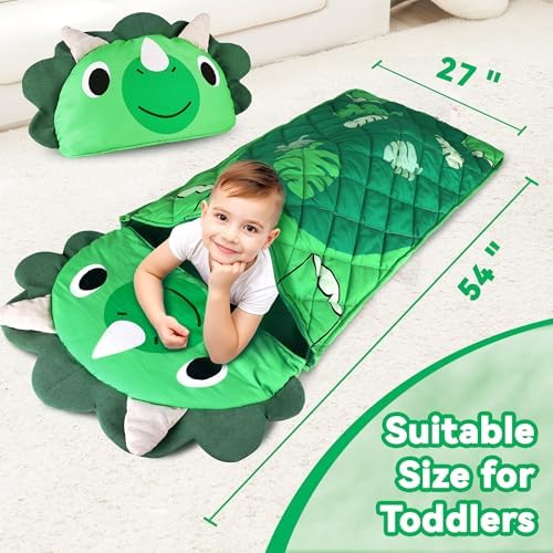 iPlay, iLearn Kid Sleeping Bag, Dinosaur Slumber Sack, Toddler Boy Nap Mat