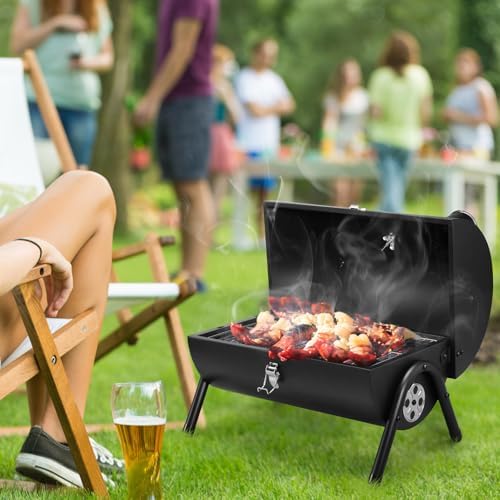 Leonyo Portable Charcoal Grills Outdoor, Small BBQ Grill Charcoal Tabletop