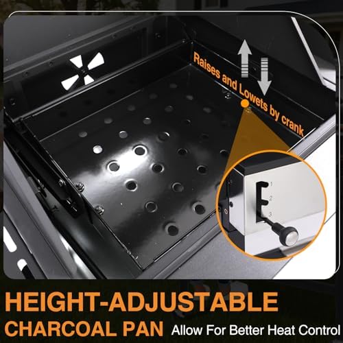 2-in-1 Propane Gas & Charcoal Grill with Griddle & Side Burner