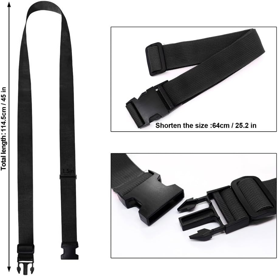Luggage Straps for Suitcases TSA Approved, Travel Accessories to Connect Two Suitcase, Add Bag Luggage Straps for Carry On Your 3 Luggages Adjustable Buckle Belt, 2Pack Black