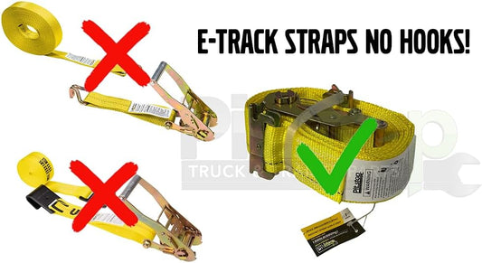 8 Pack Ratchet Strap 2" x 16' E Track Heavy-Duty Cargo Tie Downs 4400LBS