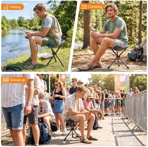 Portal Tall Folding Tripod Stool Portable Tripod Chair for Outdoor Camping