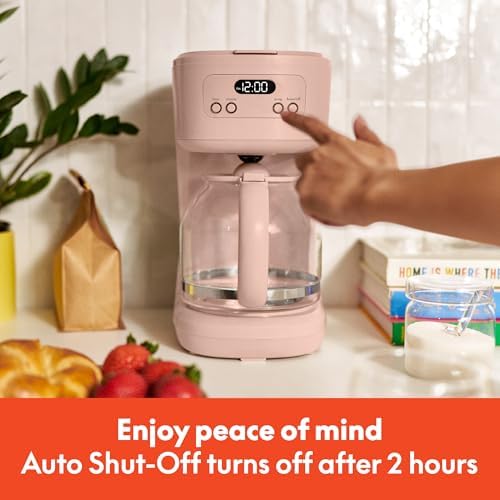 bella 12-Cup Programmable Coffee Maker with No-Drip Glass Carafe, Blossom