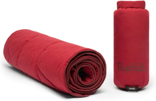Rumpl The NanoLoft Puffy Blanket | Indoor Outdoor Camping Blanket for Traveling, Picnics, Beach Trips, Concerts | 38" x 52" | Crimson, Travel