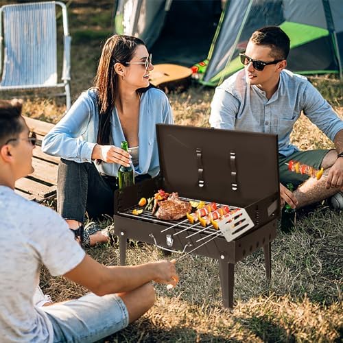 Outvita Portable Charcoal Grill, Foldable BBQ, Outdoor Smokers
