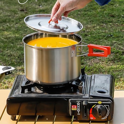 Camping Cooking Set 304 Stainless Steel Camping Pots and Pans Set