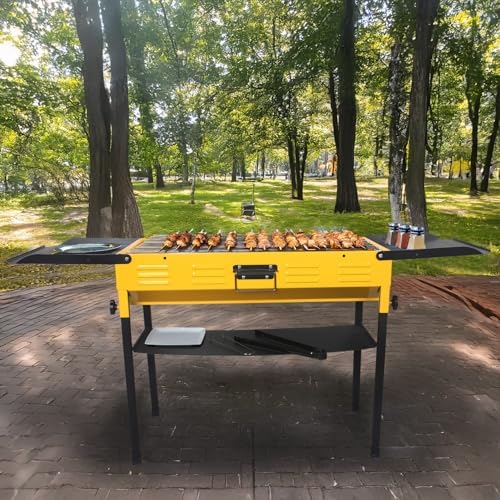 Portable Stainless Steel Grill, Home Charcoal Grill and Outdoor Folding Grill, perfect for traveling, outdoor cooking and grilling, camping, picnics.