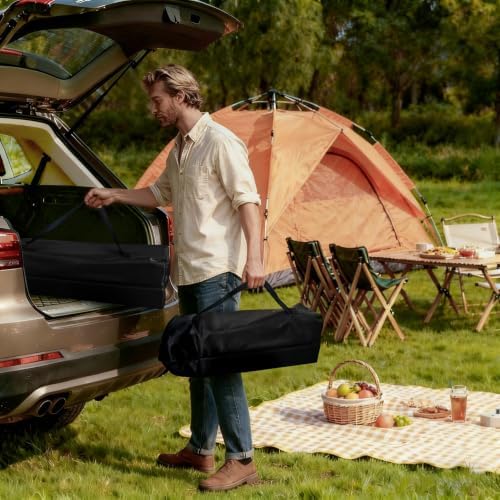 Camping Table Portable, Folding Roll-Up Picnic Table with Carry Bag & Detachable Storage Pockets, Lightweight Outdoor Table for Camping, Backyard, Party, BBQ, Patio