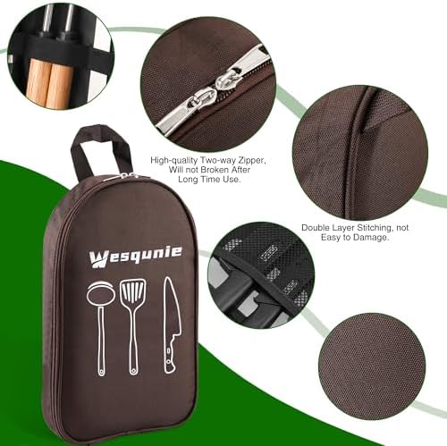 Wesqunie Silicone Cooking Utensils Set, Cookware Set for Outdoor Camping